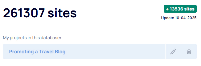My projects in this database